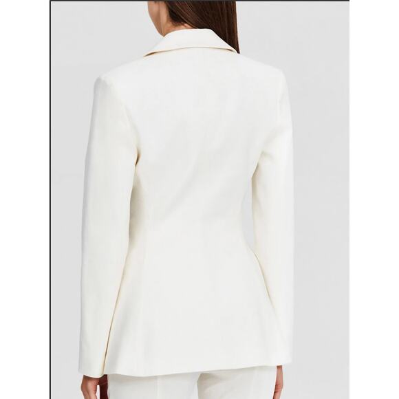 SIGNIFICANT OTHER Magnolia White Linen Blazer SMALL - Picture 4 of 10